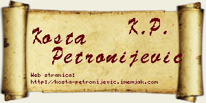 Kosta Petronijević vizit kartica